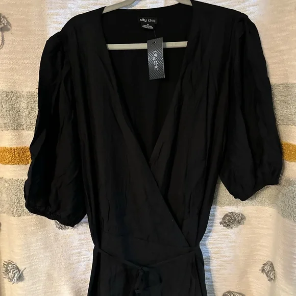 City Chic Bea Dress - Black - Sz 18 - Picture 7 of 11